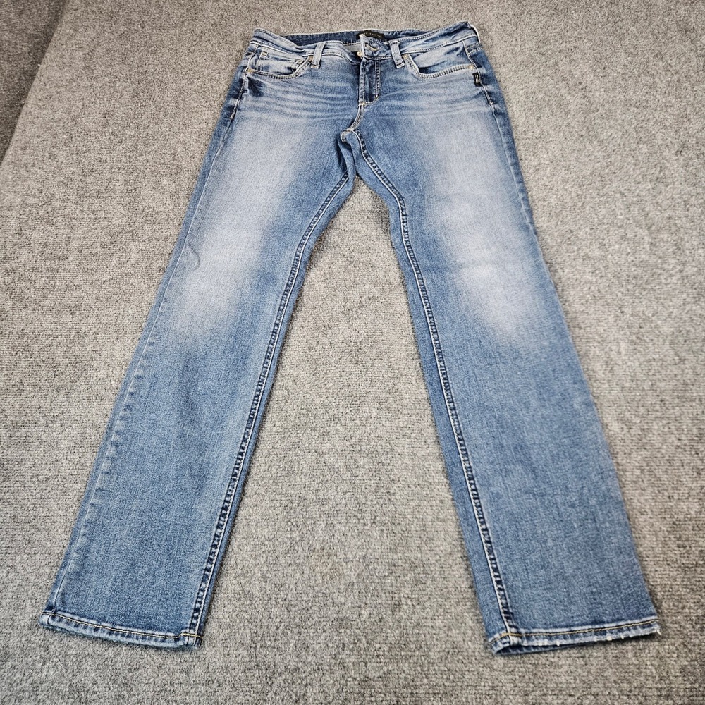 Silver Jeans Co Britt Straight Leg Jeans W29 L31 Medium Wash Blue Denim Stretch